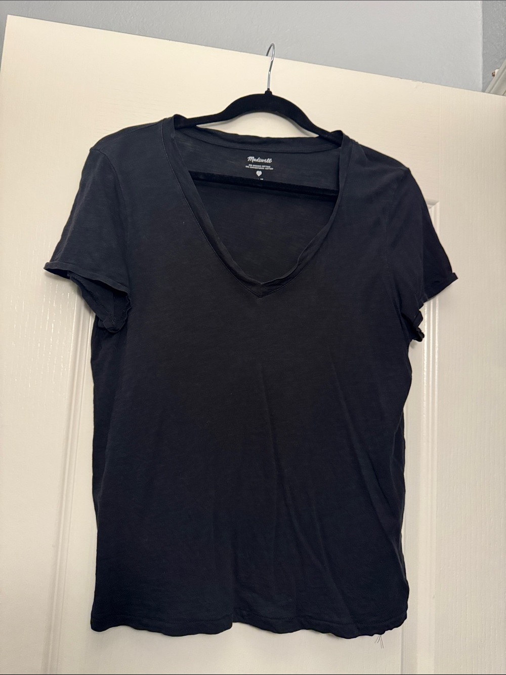 Madewell Black Whisper V-Neck Short Sleeve Tee
